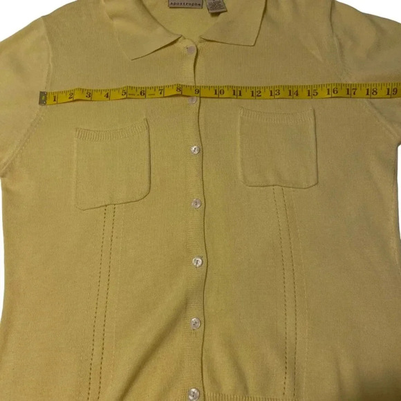 Apostrophe Canary Yellow Cardigan, Large - Picture 10 of 11